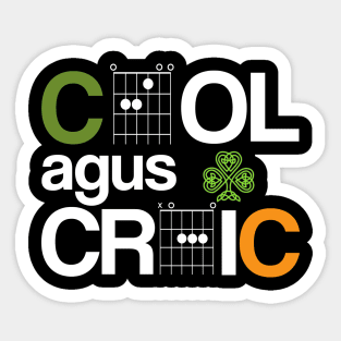 Ceol Agus Craic - Music and Craic in Guitar Chords Sticker